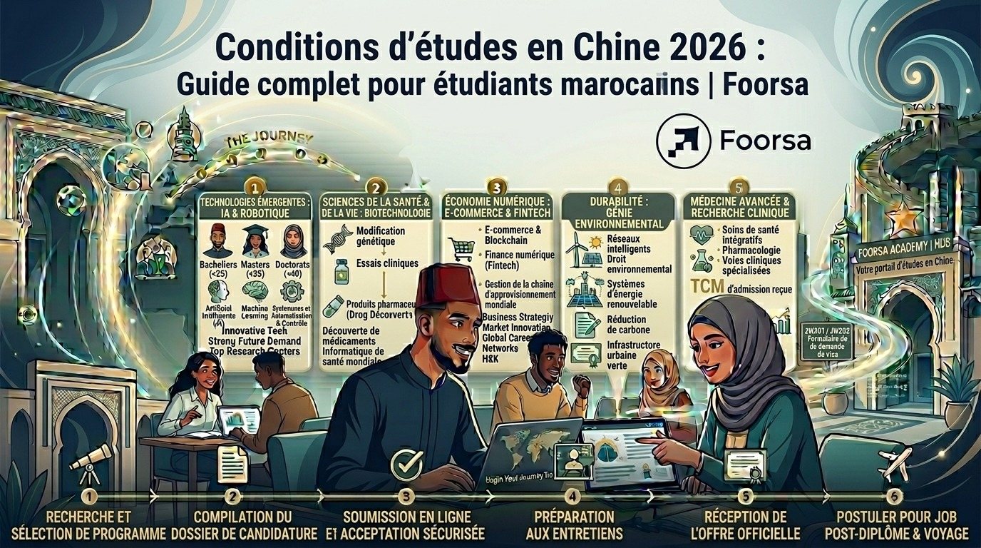 Conditions etudes Chine 2026 : Guide complet pour etudiants marocains | Foorsa