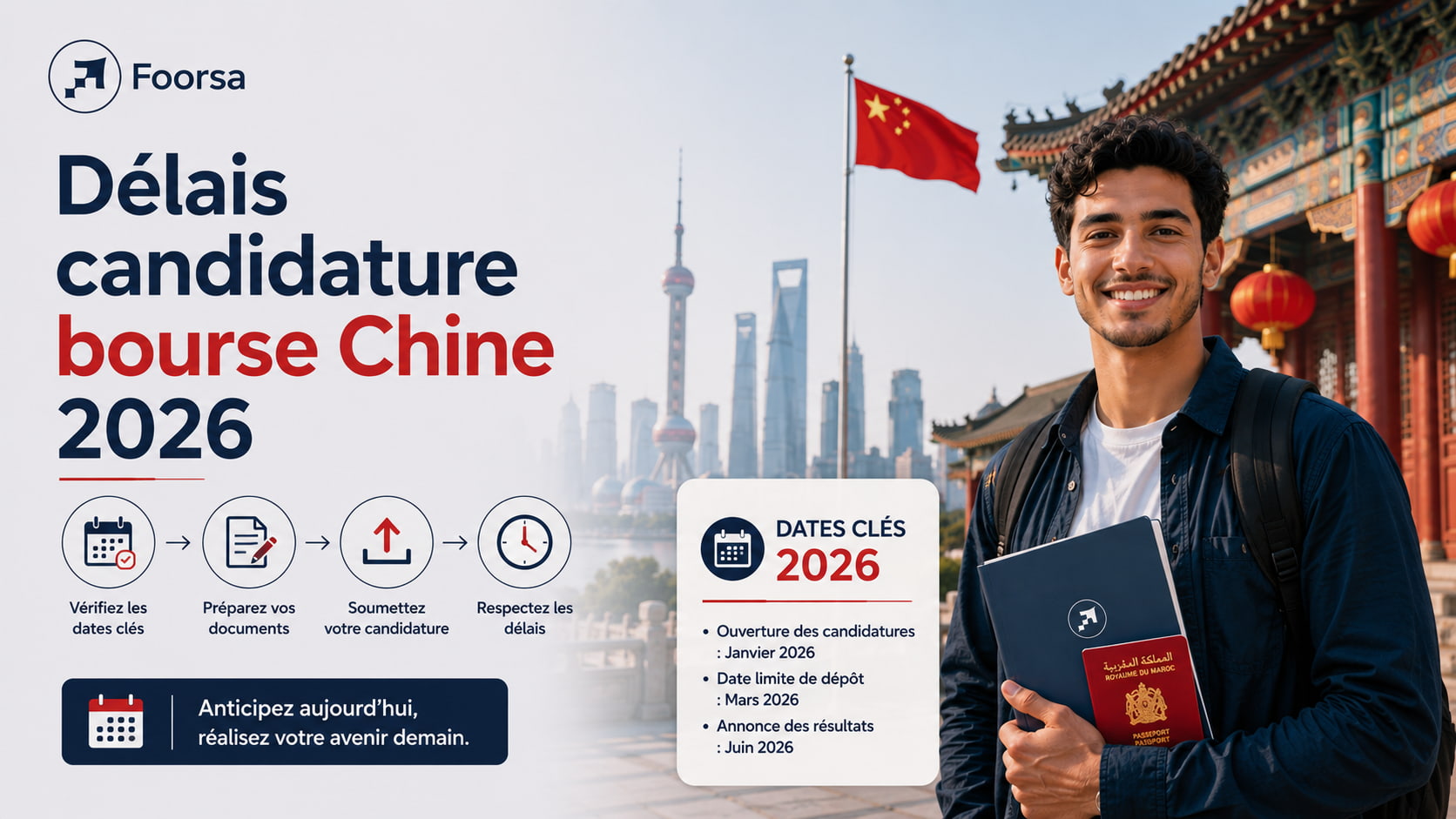 Délais candidature bourse Chine 2026