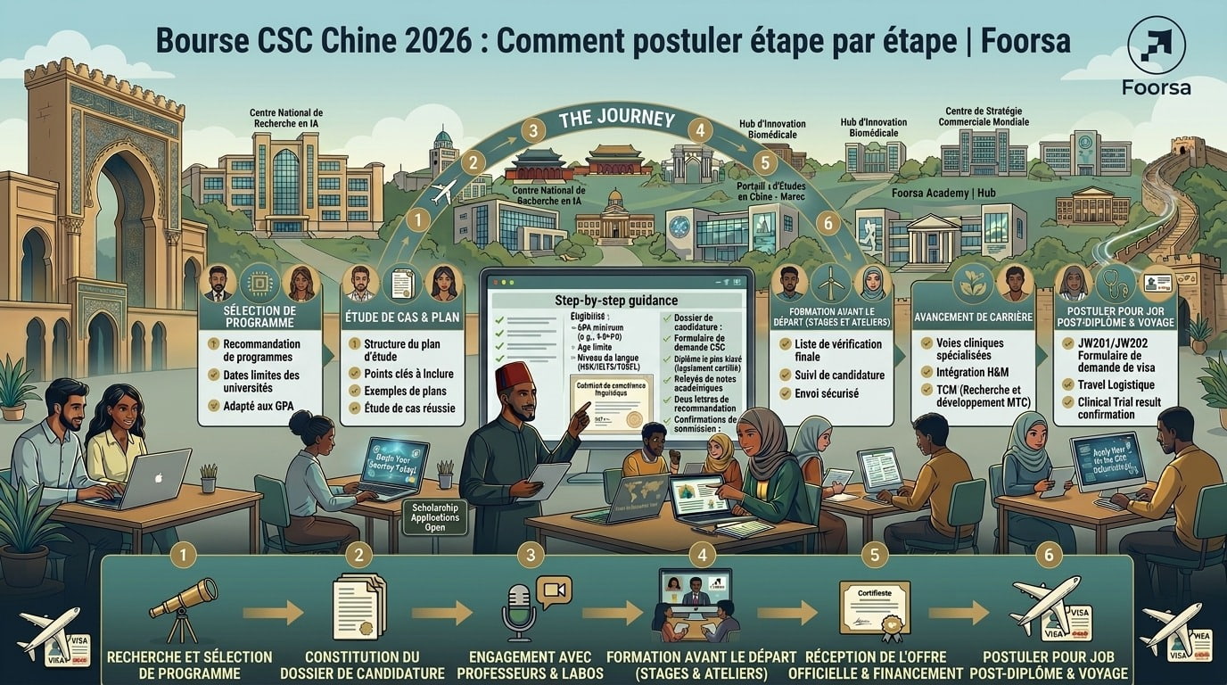 Bourse CSC Chine 2026 : Comment postuler etape par etape | Foorsa