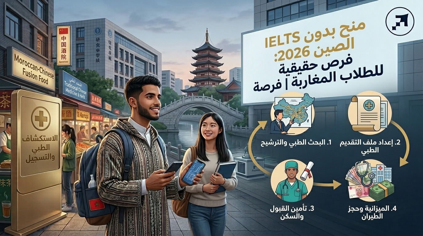 منح بدون IELTS الصين 2026: فرص حقيقية للطلاب المغاربة | فرصة
