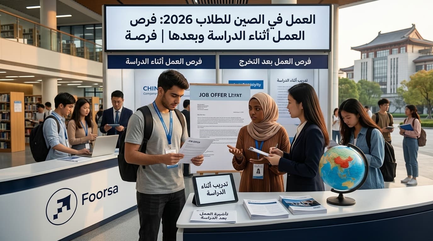 العمل في الصين للطلاب 2026: فرص العمل أثناء وبعد الدراسة │ فرصة
